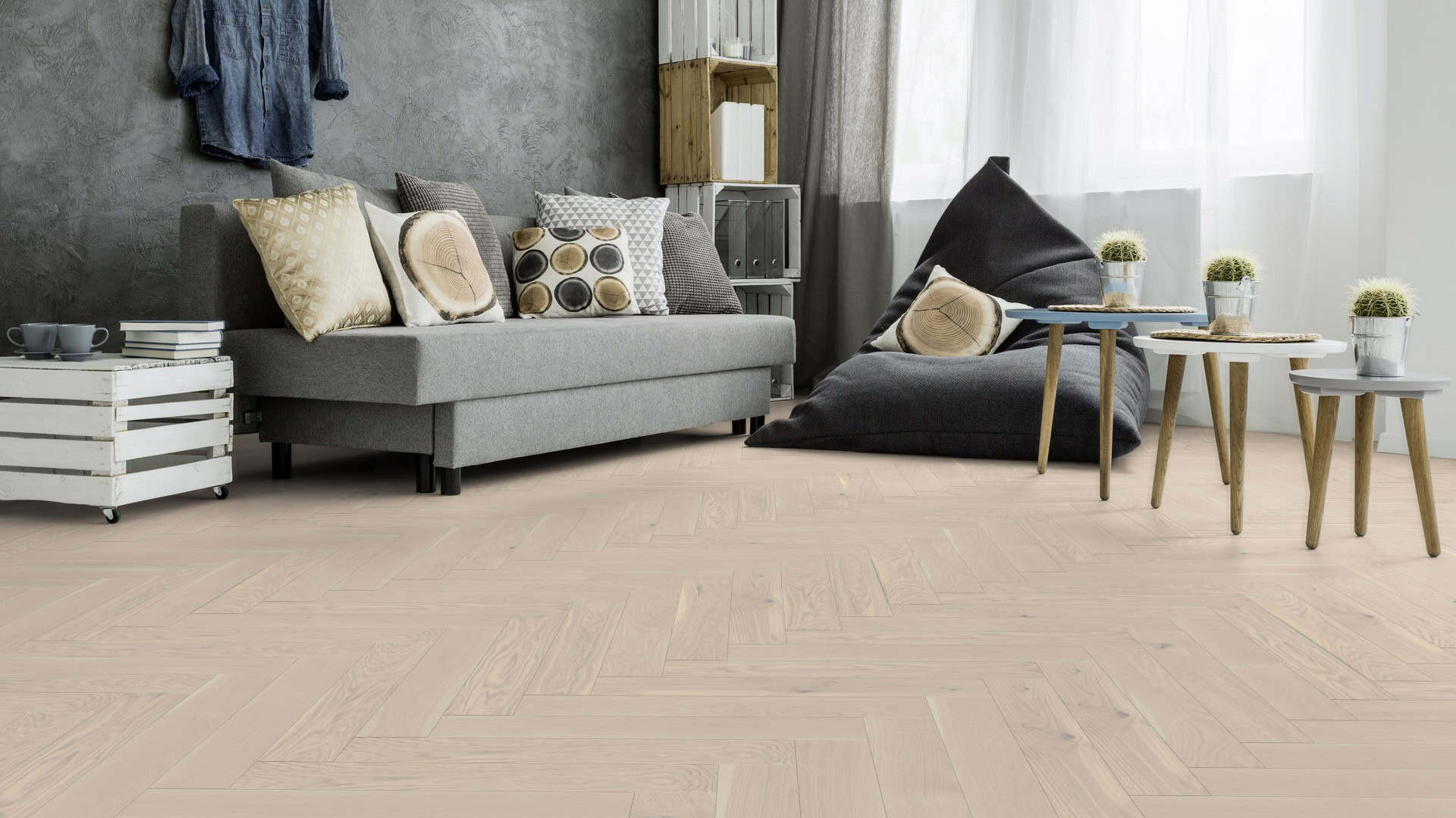 Weitzer Stab 750 Eiche Polar lebhaft bunt gebürstet gefast ProVital finish 69712
